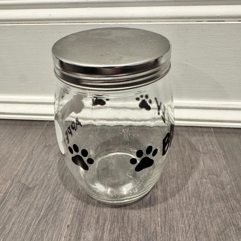 Custom Made Glass Dog Treat Jar — 